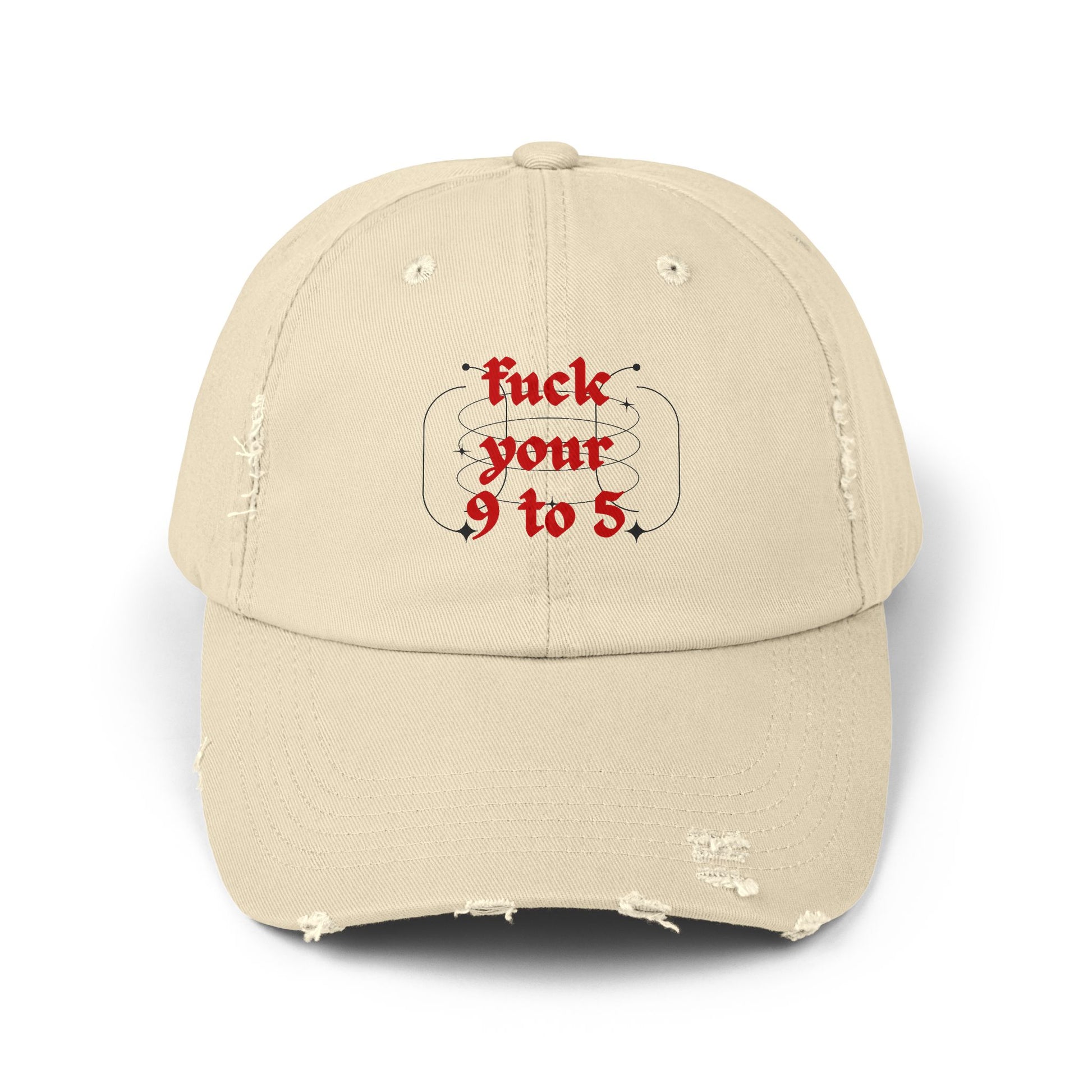 Distressed Cap 'F*ck your 9 to 5' - Baseball Hat Unisex - Maison Baron - Maison Baron