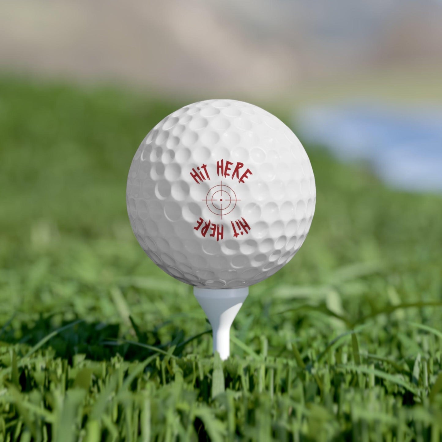 Golf Balls Set - Hit Here Design - 6 Pack - by Maison Baron - Maison Baron