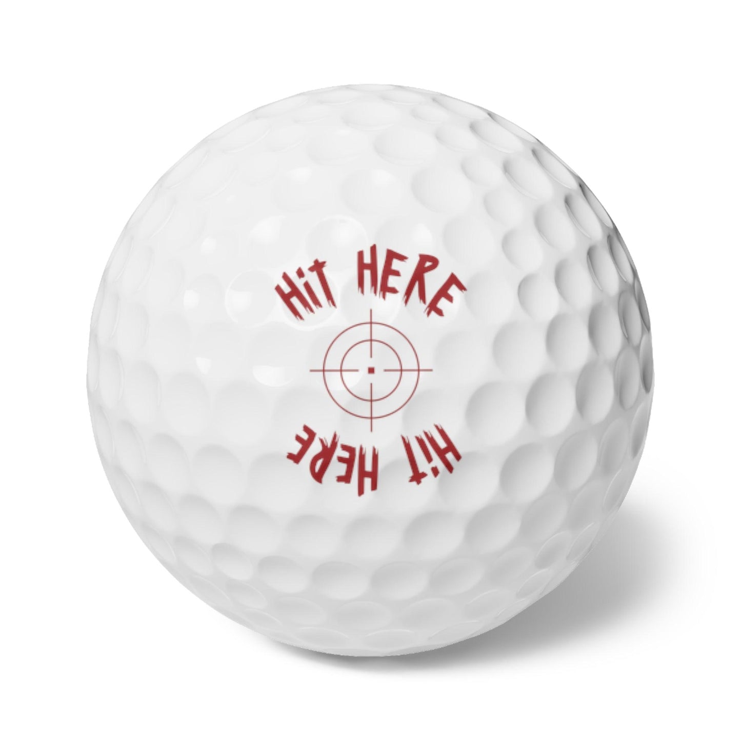 Golf Balls Set - Hit Here Design - 6 Pack - by Maison Baron - Maison Baron