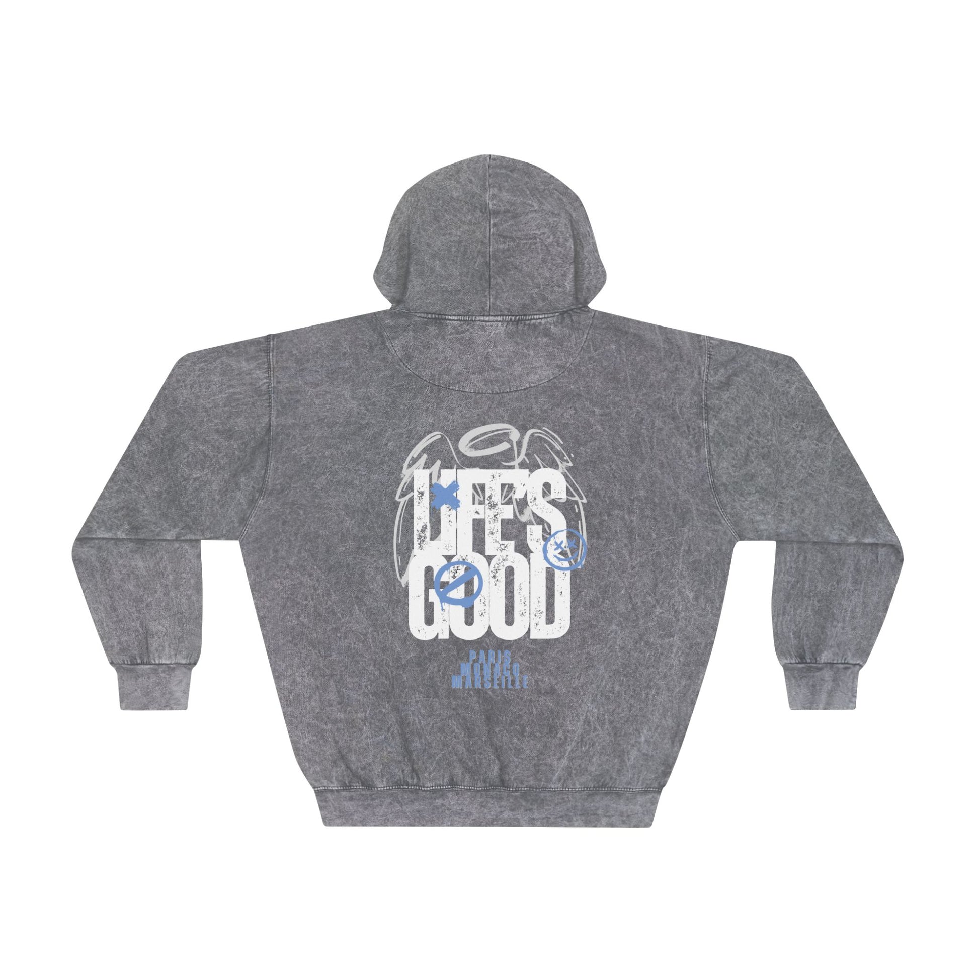 'Life's Good' - Mineral Wash Unisex Hoodie - Maison Baron - Maison Baron