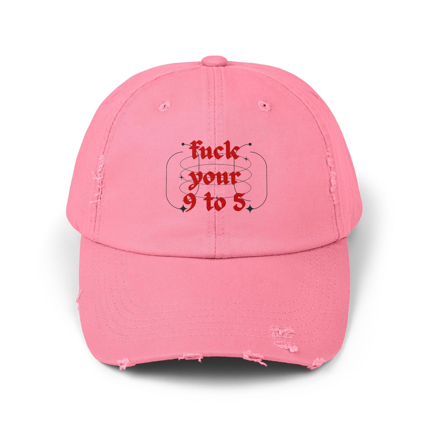 Distressed Cap 'F*ck your 9 to 5' - Baseball Hat Unisex - Maison Baron - Maison Baron