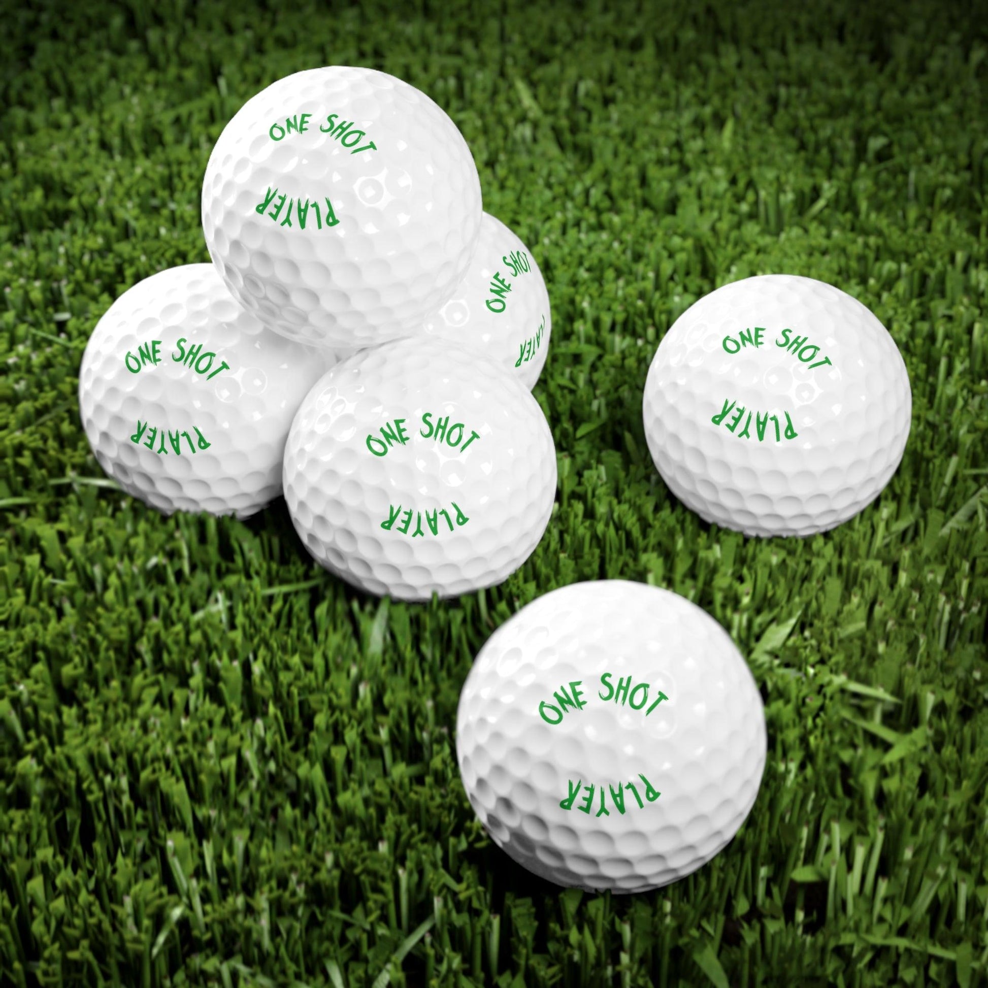 Golf Balls Set - One Shot Player Design - 6 Pack - by Maison Baron - Maison Baron