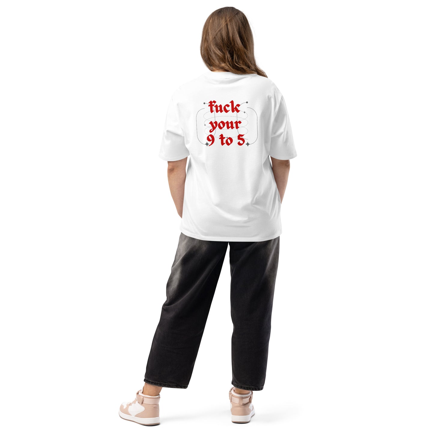 'Fuck your 9 to 5' Oversized Heavyweight T-Shirt